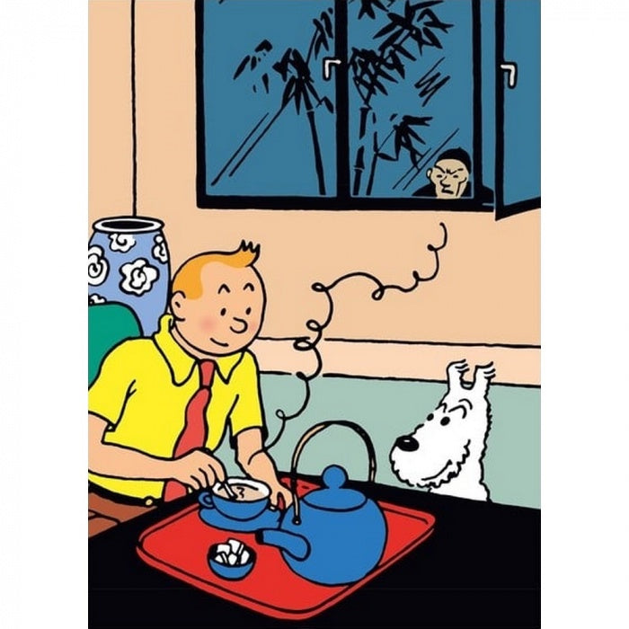 A4 PLASTIC FOLDER: Tintin Drinking Tea