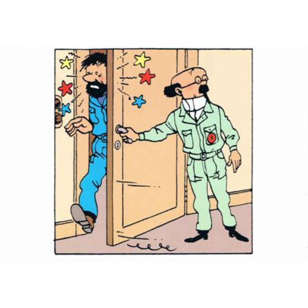 GREETING CARD: Haddock & Calculus Door