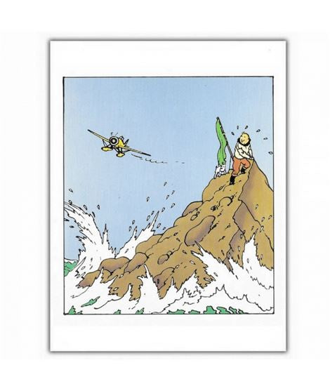 GREETING CARD: Tintin on Island