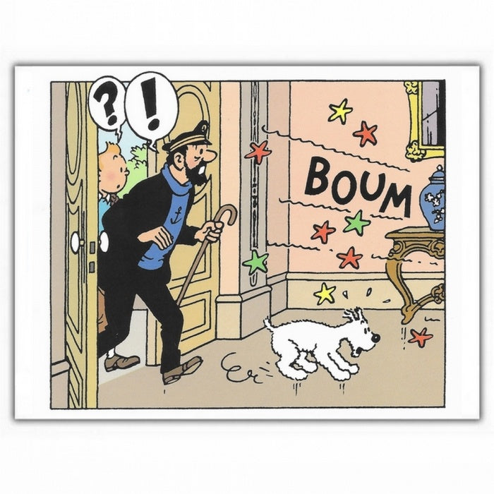 GREETING CARD: Tintin, Haddock & Snowy Boum