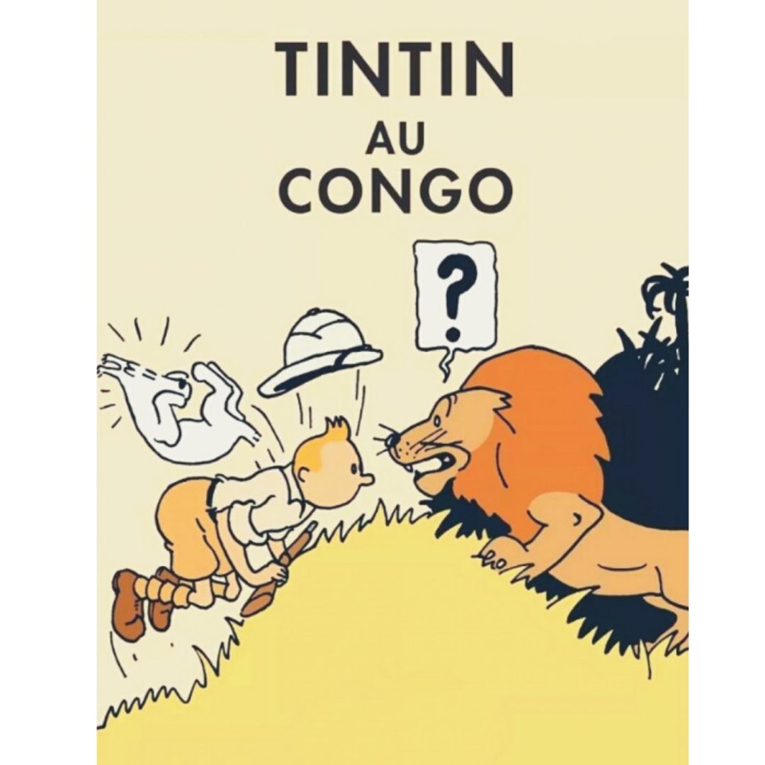 FR COVER POSTCARD: #02 - Tintin Au Congo (Colour)