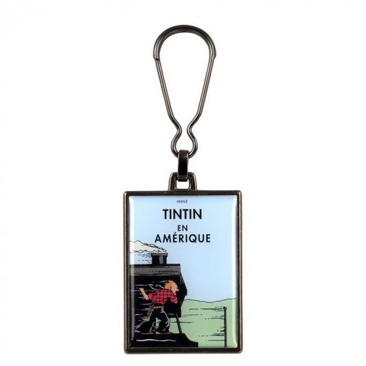 METAL KEYRING: Tintin in America (Colour)