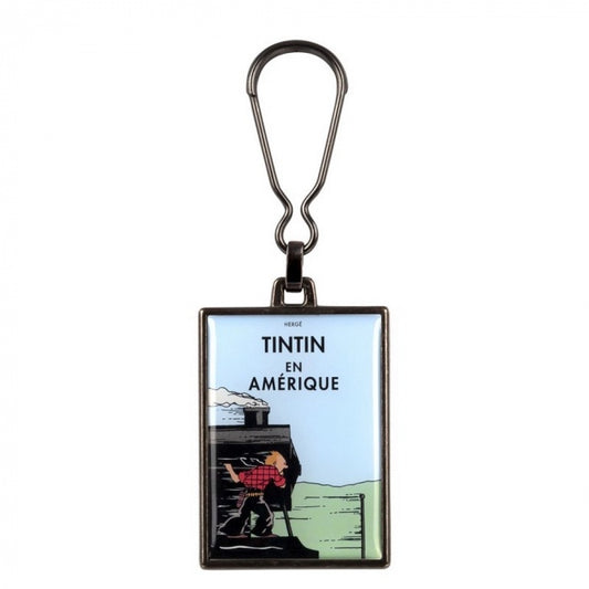 METAL KEYRING: Tintin in America (Colourised)