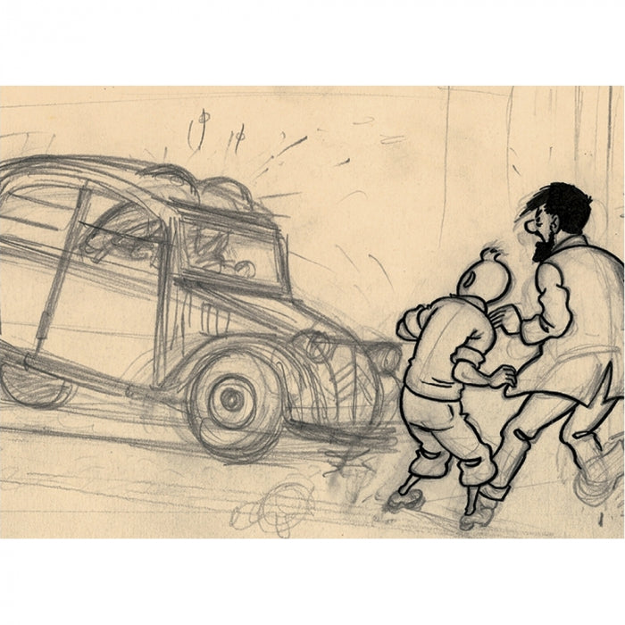 POSTCARD: Museum - Tintin & Haddock