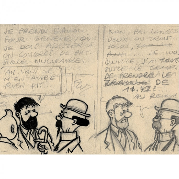 POSTCARD: Museum - Tintin, Haddock & Calculus