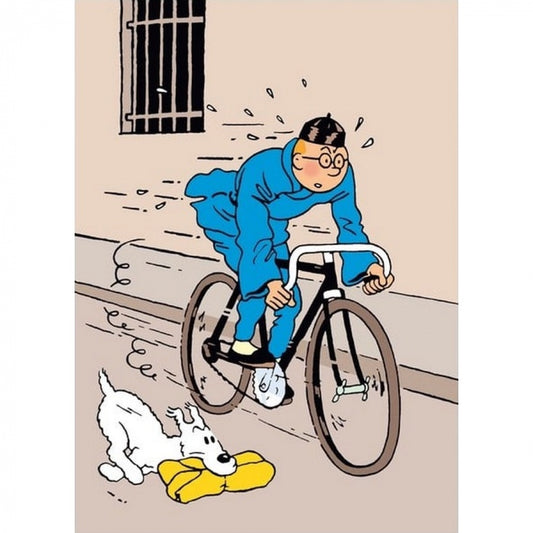 A4 PLASTIC FOLDER: Tintin & Snowy on Bicycle