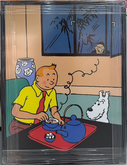 FRAME: Poster - Tintin Drinking Tea (Set)