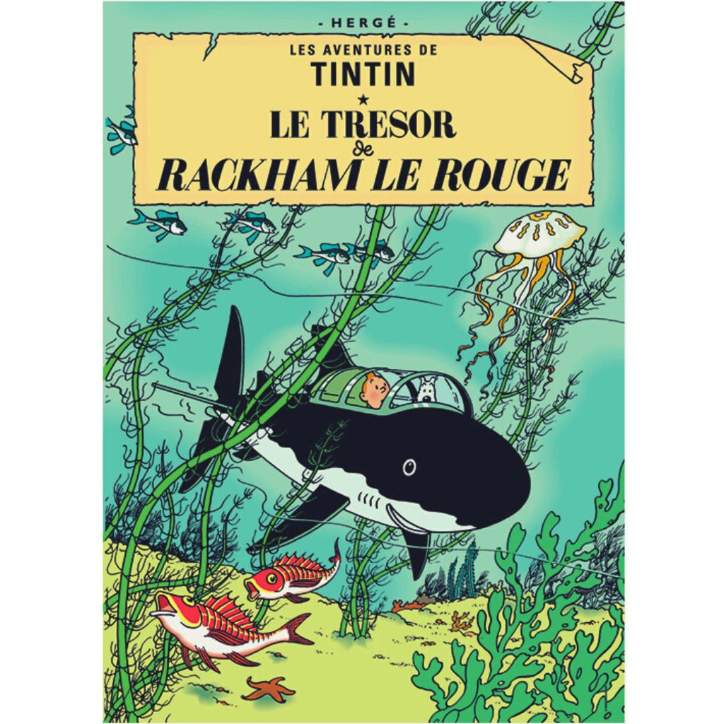 FR COVER POSTCARD: #12 - Le Tresor De Rackham Le Rouge
