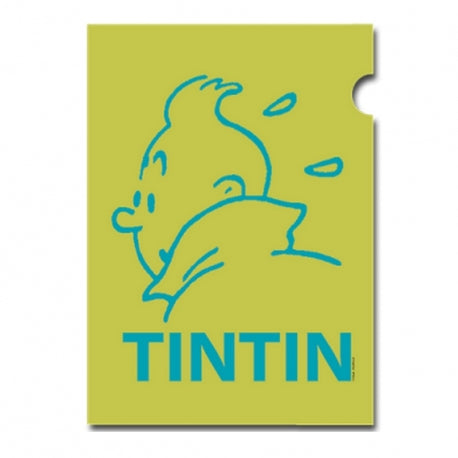 A4 Plastic Folder: Tintin Portrait Green