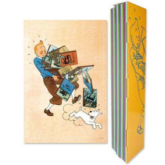 POSTER: Tintin Carrying Albums