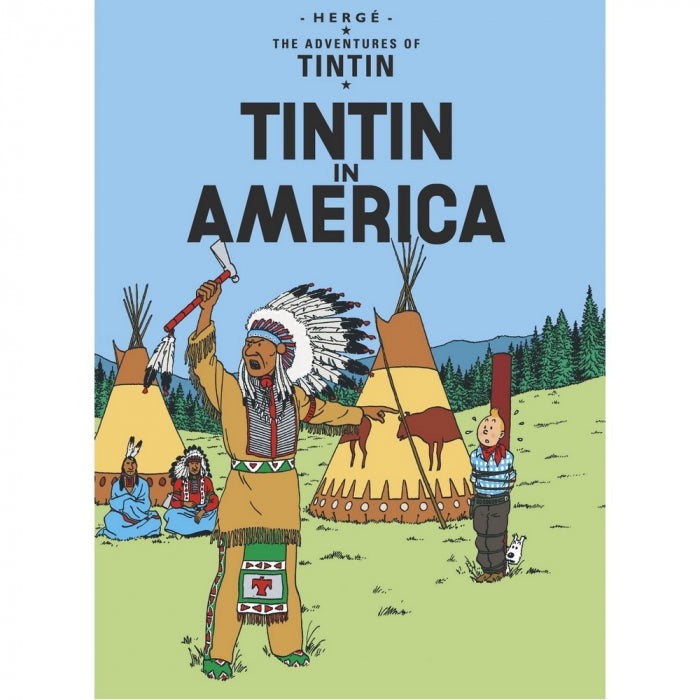ENG COVER POSTCARD: #03 - Tintin in America
