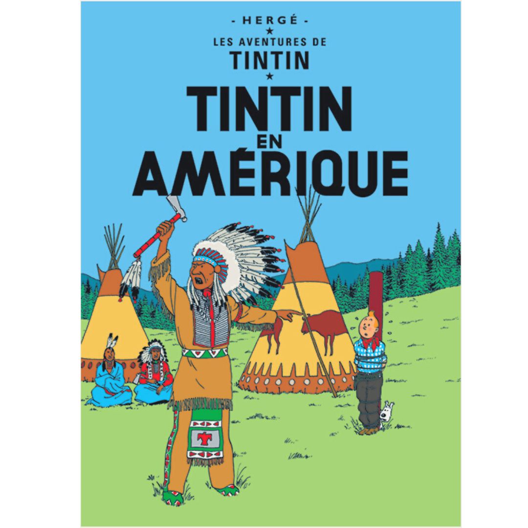 FR COVER POSTCARD: #03 - Tintin En Amerique
