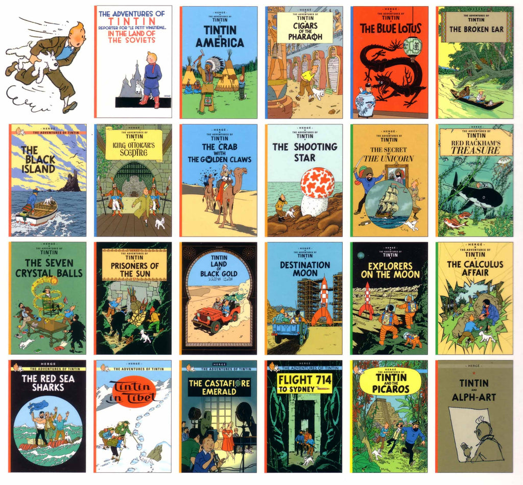 ENGLISH ALBUM:  Tintin Comics x 24 (Hardback)